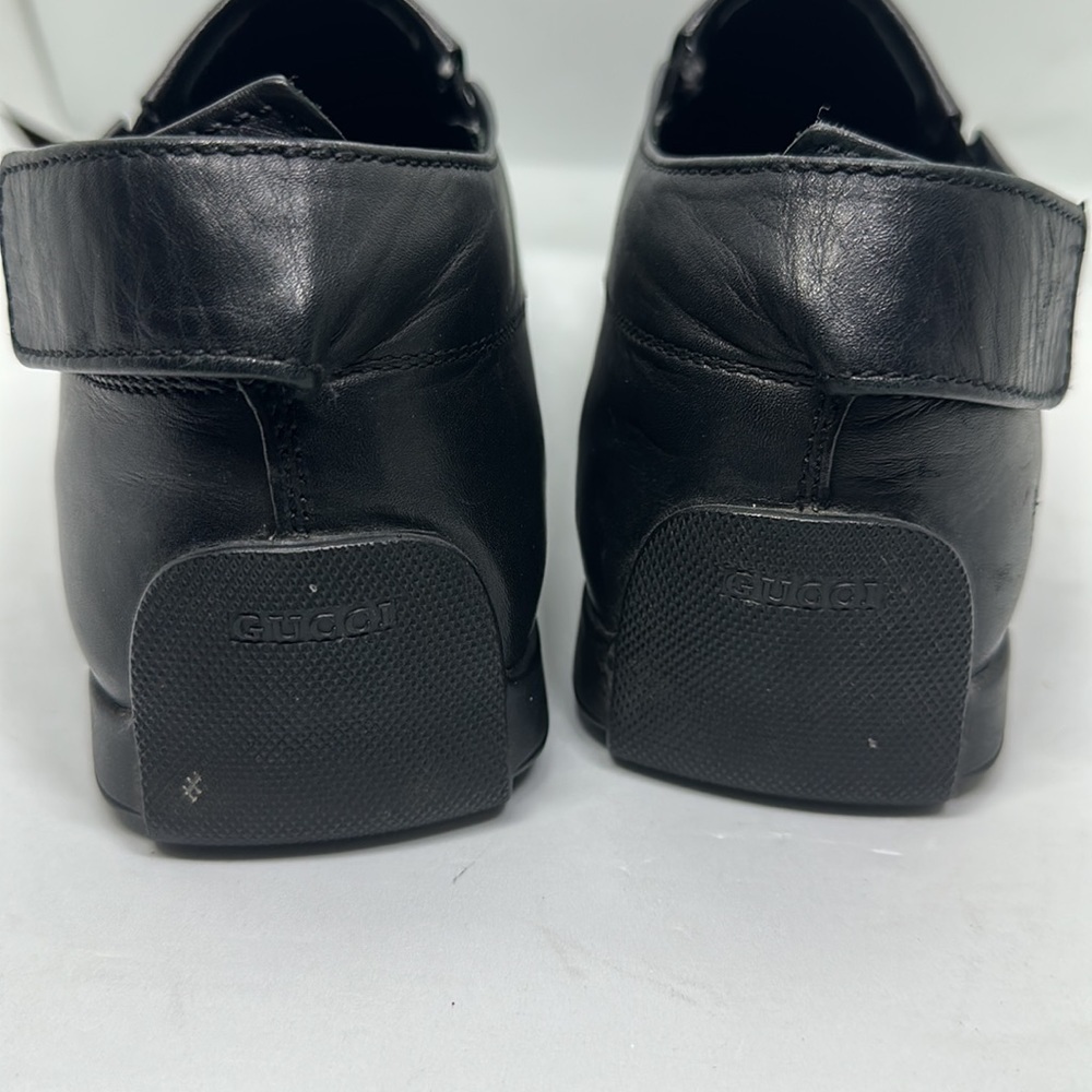 GUCCI shoes black leather loafer slip on flats size 9.5 Luxury comfort - Picture 8 of 13